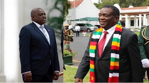 Les présidents Emmerson Mnangagwa du Zimbabwe et Mokgweetsi Masisi du Botswana