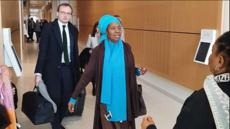 Pascaline Bongo, sœur du président gabonais déchu Ali Bongo, à son arrivée au tribunal, le 29 janvier 2024 à Paris. © Sébastien Nemeth / RFI