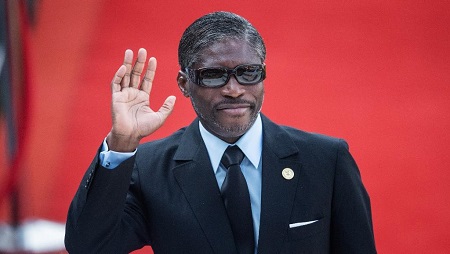 Teodorin Obiang, vice-président de Guinée équatoriale, en mai 2019. © Michele Spatari / AFP
