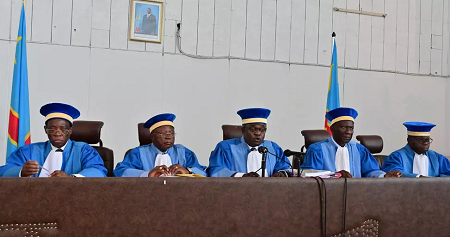 Des juges de la Cour constitutionnelle congolaise lors de l'audition des avocats de Martin Fayulu, mardi 15 janvier 2019 (image d'illustration) capture écran
