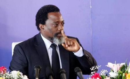 L'ex-président congolais Joseph Kabila, lors d'une conférence de presse, le 26 janvier 2018, à Kinshasa (image d'illustration). REUTERS/Kenny Katombe