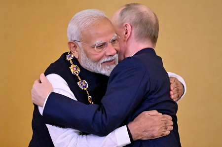 Le Premier ministre Narendra Modi accueille Vladimir Poutine en Visite à New Delhi, décembre 2025. Photo Capture d'écran