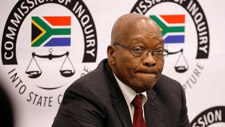 Jacob Zuma, devant la commission anticorruption à Johannesburg, le 19 juillet 2019. © REUTERS/Mike Hutchings