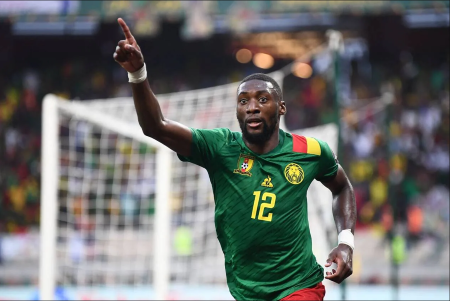 Karl Toko Ekambi a libéré le Cameroun en ouvrant le score contre la Gambie dans ce quart de finale de la Coupe d’Afrique des Nations au stade de Japoma à Douala. | AFP