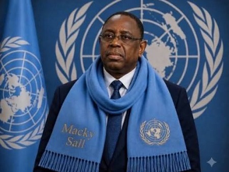 L&rsquo;ancien pr&eacute;sident s&eacute;n&eacute;galais Macky Sall, alors candidat au poste de secr&eacute;taire g&eacute;n&eacute;ral des Nations unies