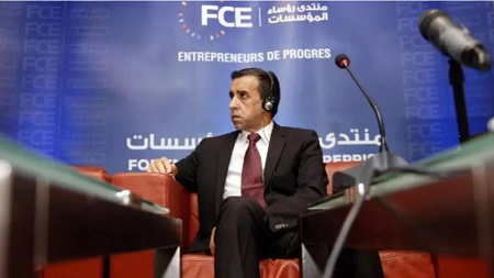 Ali Haddad, ancien président du FCE, l'organisation patronale algérienne, en 2015. RYAD KRAMDI / AFP