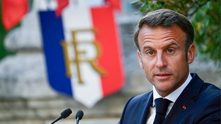 Le Président français, Emmanuel Macron 