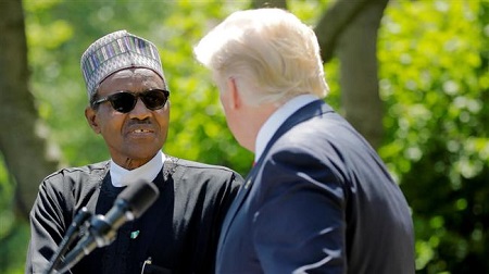 les présidents Buhari du Nigeria et Trump des États-Unis