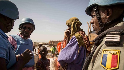 Un soldat tchadien de la Minusma en opération à Konna dans la région de Mopti au Mali le 20 décembre 2018 (photo d'illustration). © MINUSMA/Gema Cortes