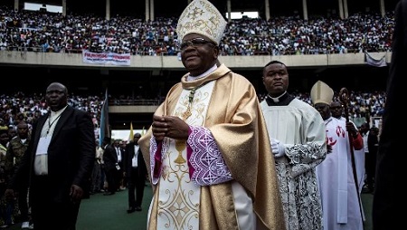 L'archevêque de Kinshasa, Mgr Fridolin Ambongo, le 25 novembre 2018. John WESSELS / AFP