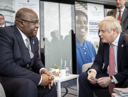 Felix Tshisekedi, président de la République démocratique du Congo et le premier Ministre Britannique Boris Johnson