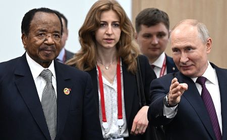 Rencontre bilatérale, Vladimir Poutine s'est entretenu avec le président de la République du Cameroun, Paul Biya. Lors du sommet Russie-Afrique. Photo  -Illustration