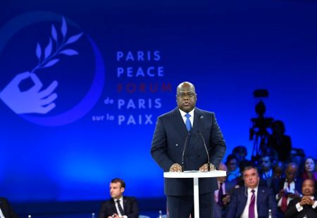 Le président de la RDC Felix Tshisekedi au Forum pour la paix à Paris 12 novembre  SHEN HONG/MAXPPP