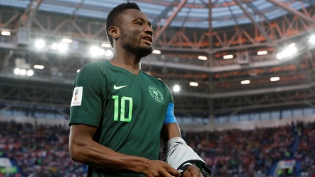 Le capitaine du Nigeria, Obi Mikel, lors du match contre la Croatie au Mondial 2018, le 16 juin 2018. REUTERS/Matthew Childs