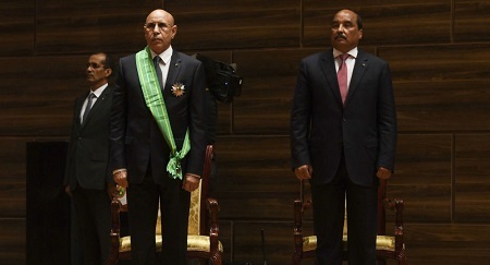 Les deux cousins,  l’ancien et le nouveau Président mauritanien Ould Abdel Aziz et Ould Ghazouani 