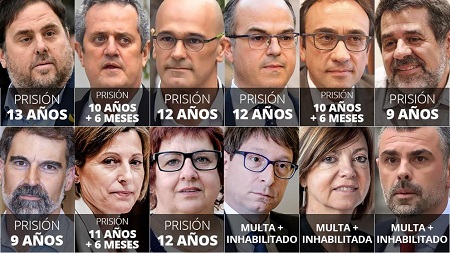 Montage Photos des dirigeants de Procés jugés par la Cour suprême (Europa Press / EP)