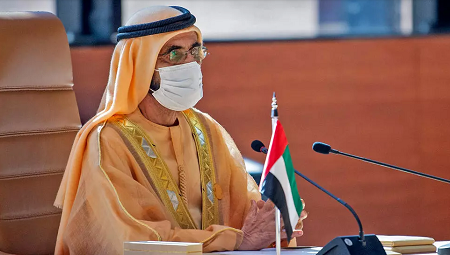 Le cheikh Mohammed ben Rashid Al-Maktoum, le 5 janvier 2021, en Arabie Saoudite. AFP - BANDAR AL-JALOUD