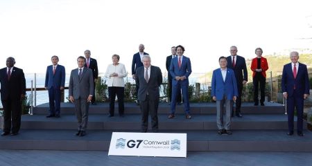 Les dirigeants du Groupe des sept pays (G7), au sommet de trois jours au Royaume-Uni, du 11 au 13 juin 2021
