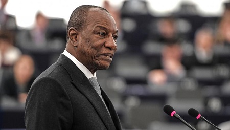 Le président guinéen, Alpha Condé. © ©FREDERICK FLORIN/AFP