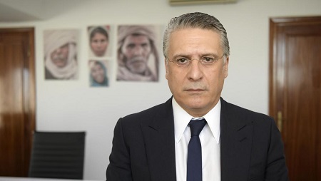 Nabil Karoui, le fondateur de la télévision Nessma TV. © AFP/Fethi Belaid
