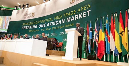 Le 21 mars 2018, quarante-quatre pays de l'Union africaine réunis au Rwanda avaient signé l'accord créant la Zlecaf