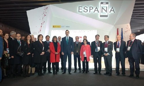 Le roi préside à l'ouverture officiel du congrès GSMA Mobile World 2018 à Barcelone. photo: Capture 