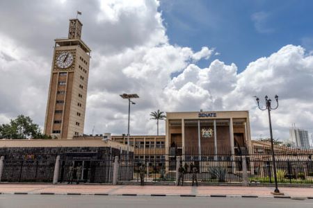 Les bâtiments du Parlement kényan à Nairobi, le 9 novembre 2023. LUIS TATO / AFP