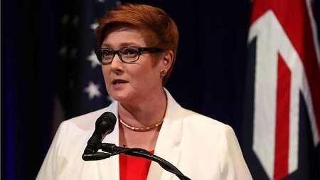 Ministre australienne des Affaires étrangères, Marise Payne. Photo: Capture écran