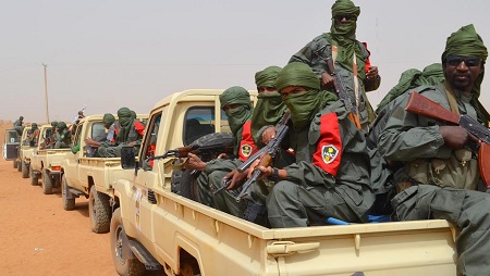 Patrouille militaire mixte de soldats de l'armée malienne et d'ex-combattants des groupes armés. Gao, le 23 février 2017. (Photo d'illustration) © AFP