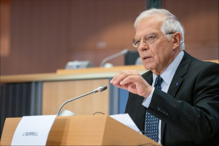 Josep Borrell, haut représentant de l’Union européenne pour les affaires étrangères, s’est exprimé lundi 20 mars sur la situation économique, politique et sociale tunisienne, jugée préoccupante pour l’UE (ici en octobre 2019) – Crédits : Union européenne / Flickr (CC-BY-4.0)